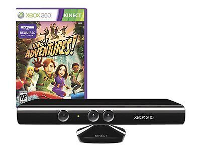 XBOX 360 KINECT CAMERA WITCH PSU ADAPTER & KINECT ADVENTURES GAME