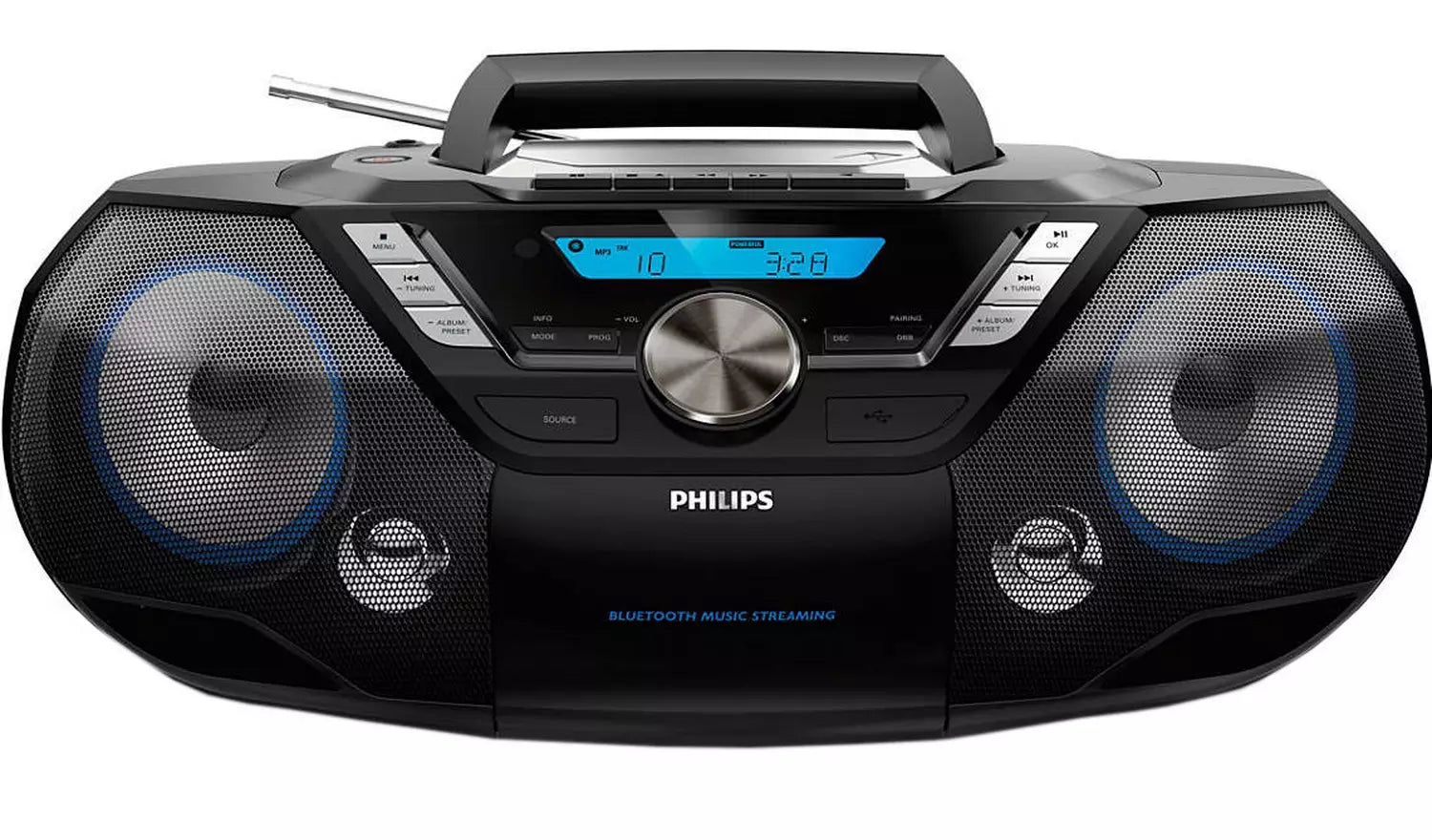 PHILLIPS AZB798 BOOMBOX BLUETOOTH CD CASSETTE PLAYER