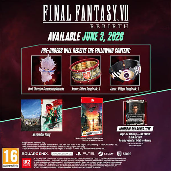 FINAL FANTASY 7 REBIRTH SWITCH 2 +MAGIC: THE GATHERING FINAL FANTASY ZACK FAIR PROMO CARD