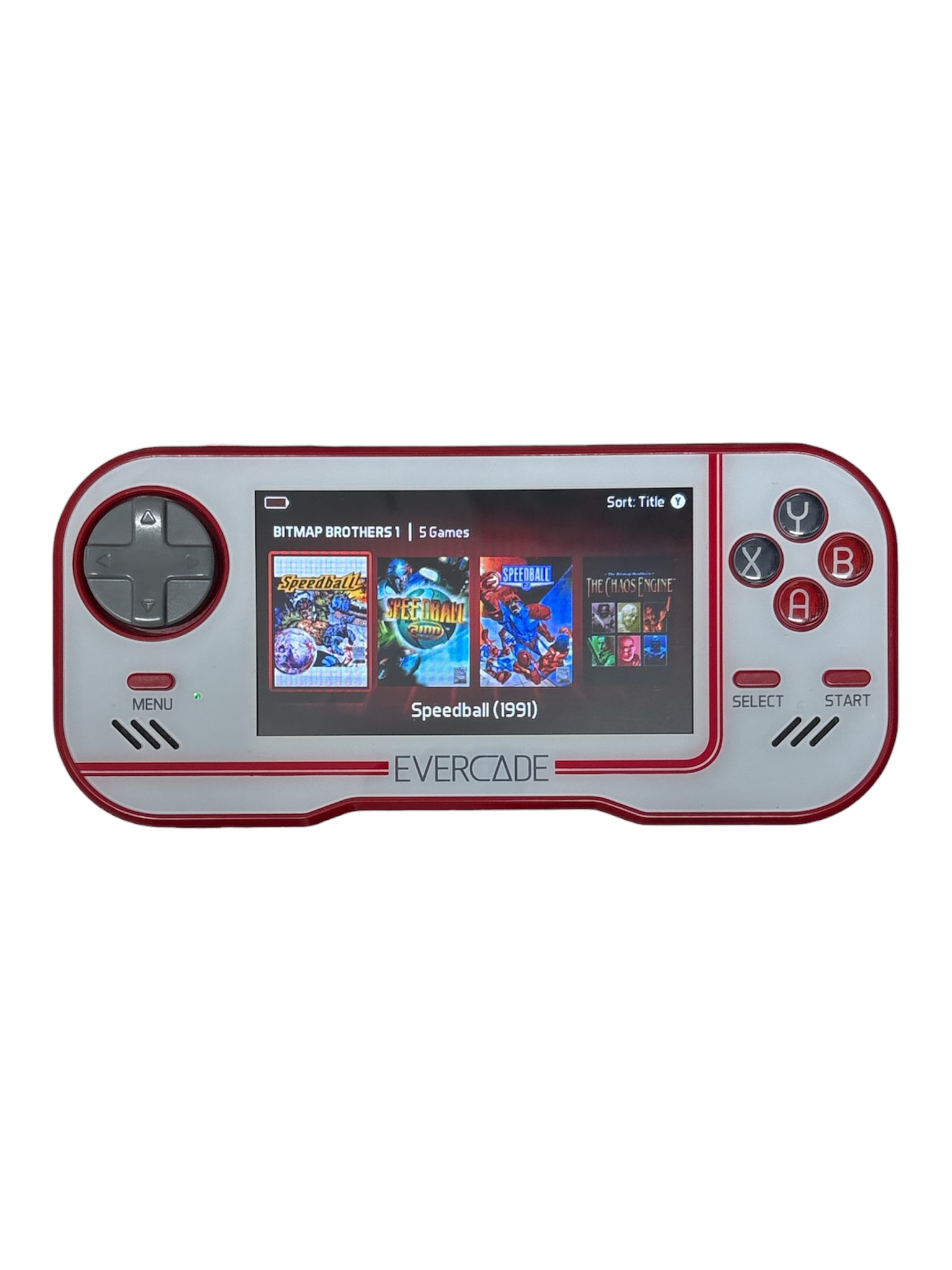 EVERCADE HANDHELD CONSOLE WHITE + RED UNBOXED