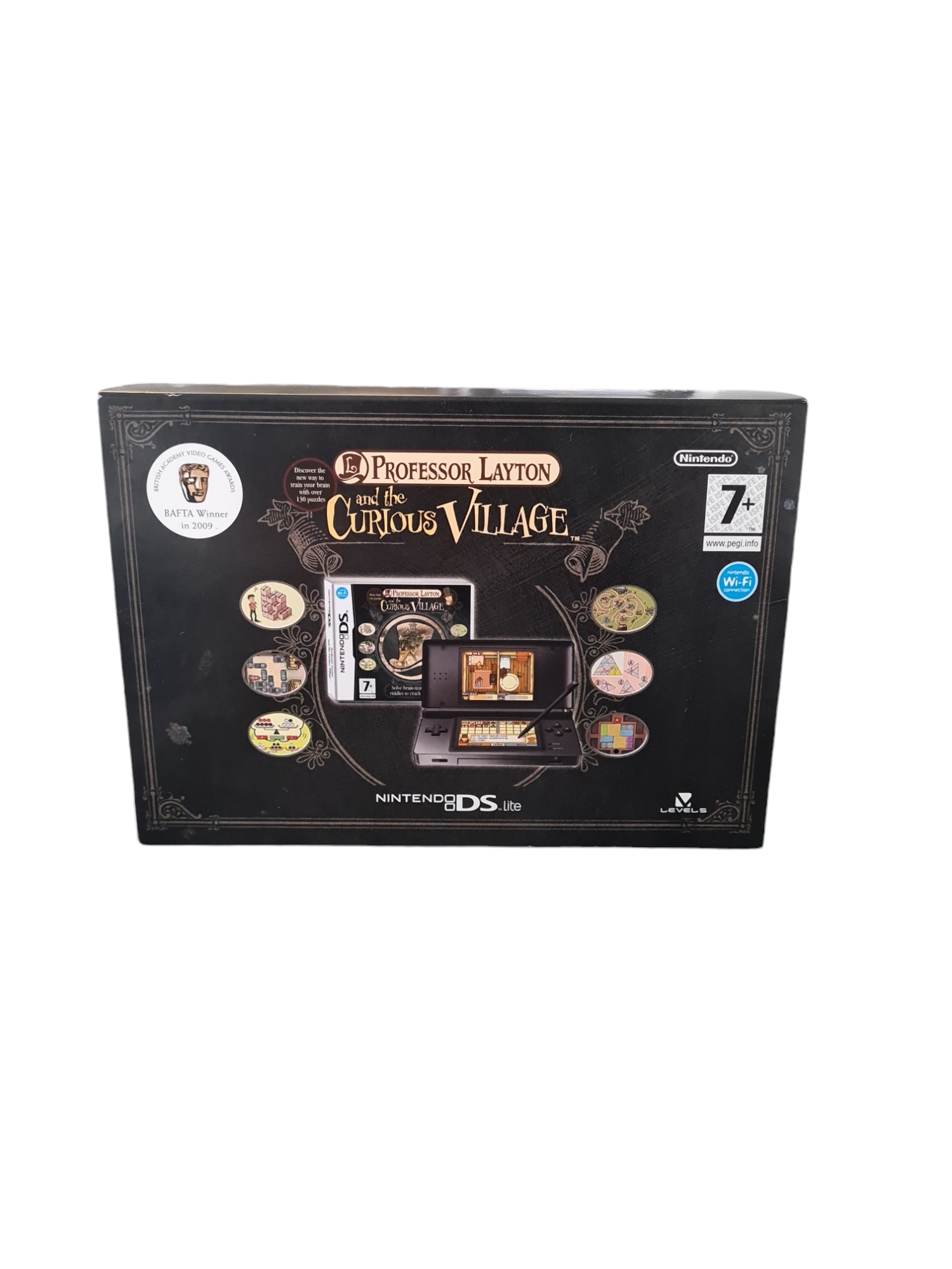 DS LITLE CONSOLE BLACK PROFESSOR LAYTON AND THE CURIOUS VILLAGE BUNDLE