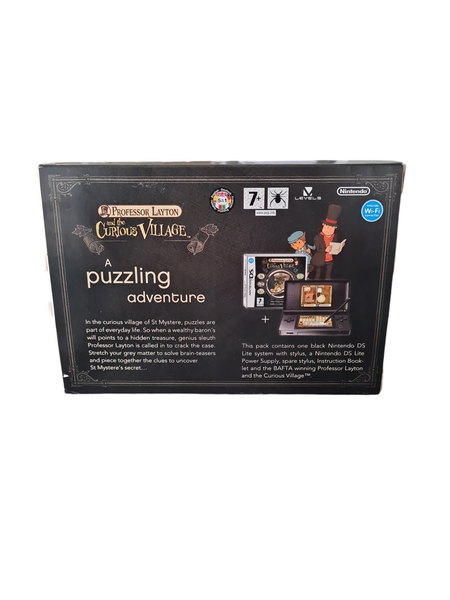 DS LITLE CONSOLE BLACK PROFESSOR LAYTON AND THE CURIOUS VILLAGE BUNDLE