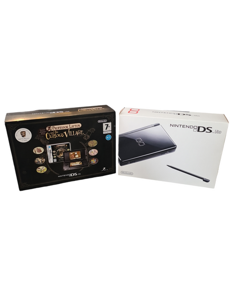 DS LITLE CONSOLE BLACK PROFESSOR LAYTON AND THE CURIOUS VILLAGE BUNDLE