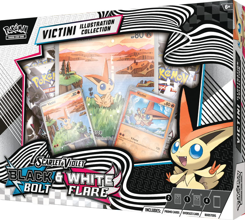 POKEMON SCARLET & VIOLET BLACK BOLT & WHITE FLARE VICTINI ILLUSTRATION COLLECTION