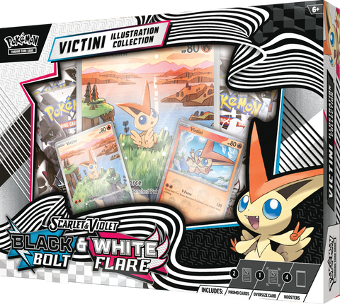 POKEMON SCARLET & VIOLET BLACK BOLT & WHITE FLARE VICTINI ILLUSTRATION COLLECTION