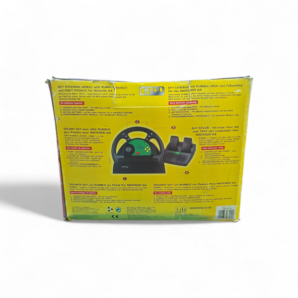 GAMESTER LMP G64 STEERING WHEEL RUMBLE FORCE N64