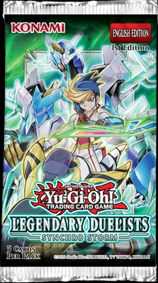 YUGIOH LEGENDARY DUELISTS SYNCHRO STORM BOOSTER PACK 1ST EDITION