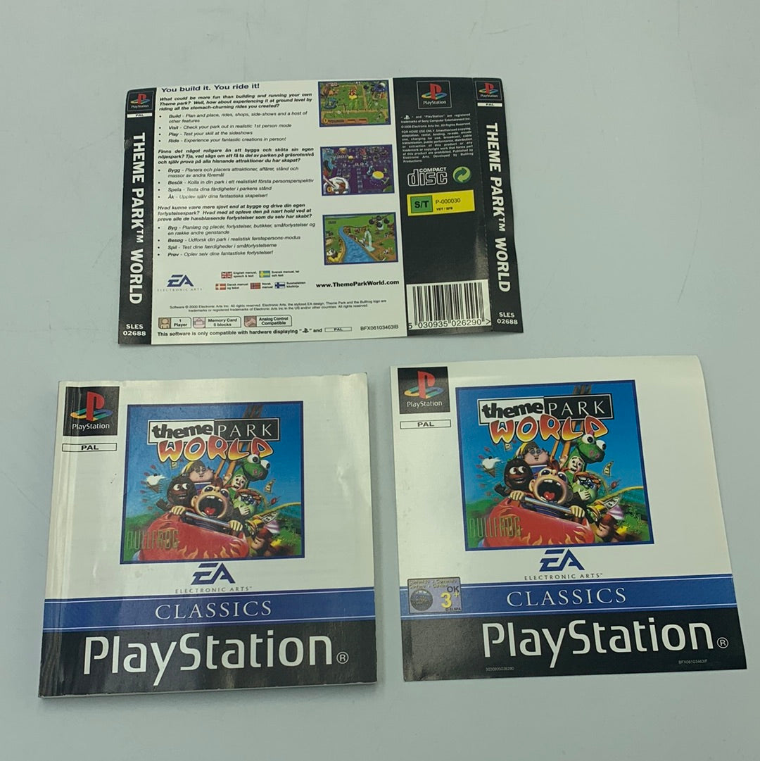 MANUAL SET THEME PARK WORLD PLAYSTATION 1